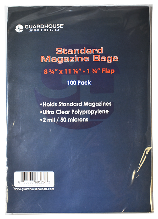 100 Shield MAGAZINE ACID FREE ARCHIVAL 2MIL POLY BAG COVERS