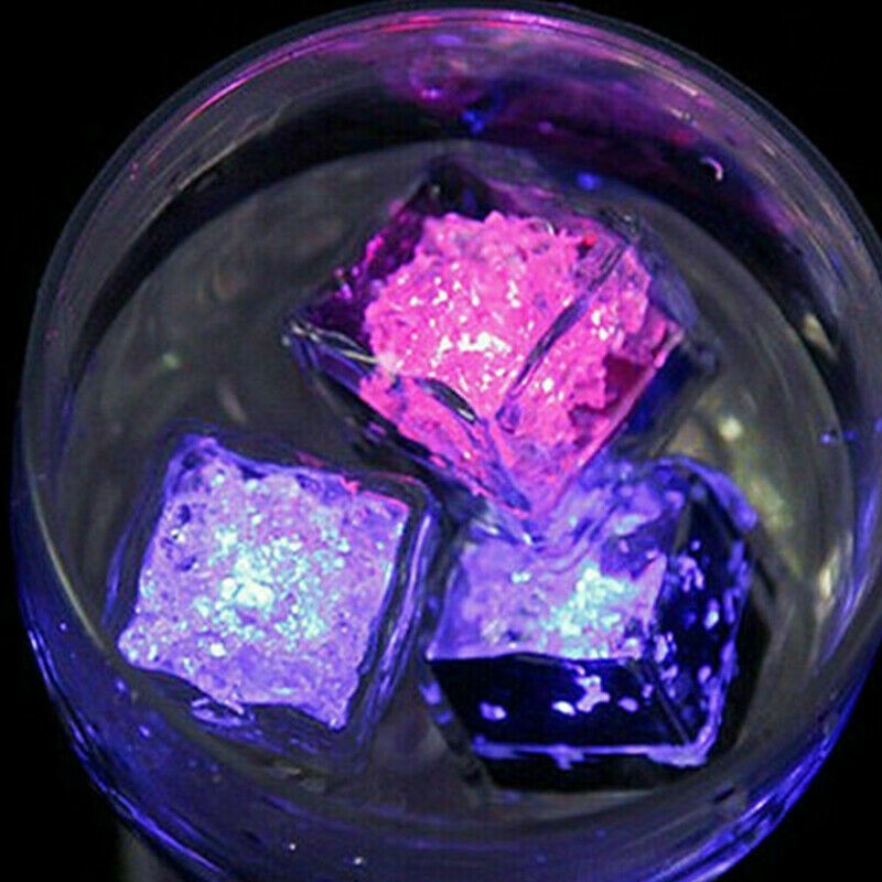 24Pcs LED Light Ice Cubes Liquid Sensor Luminous For Party Wedding Pond Bath