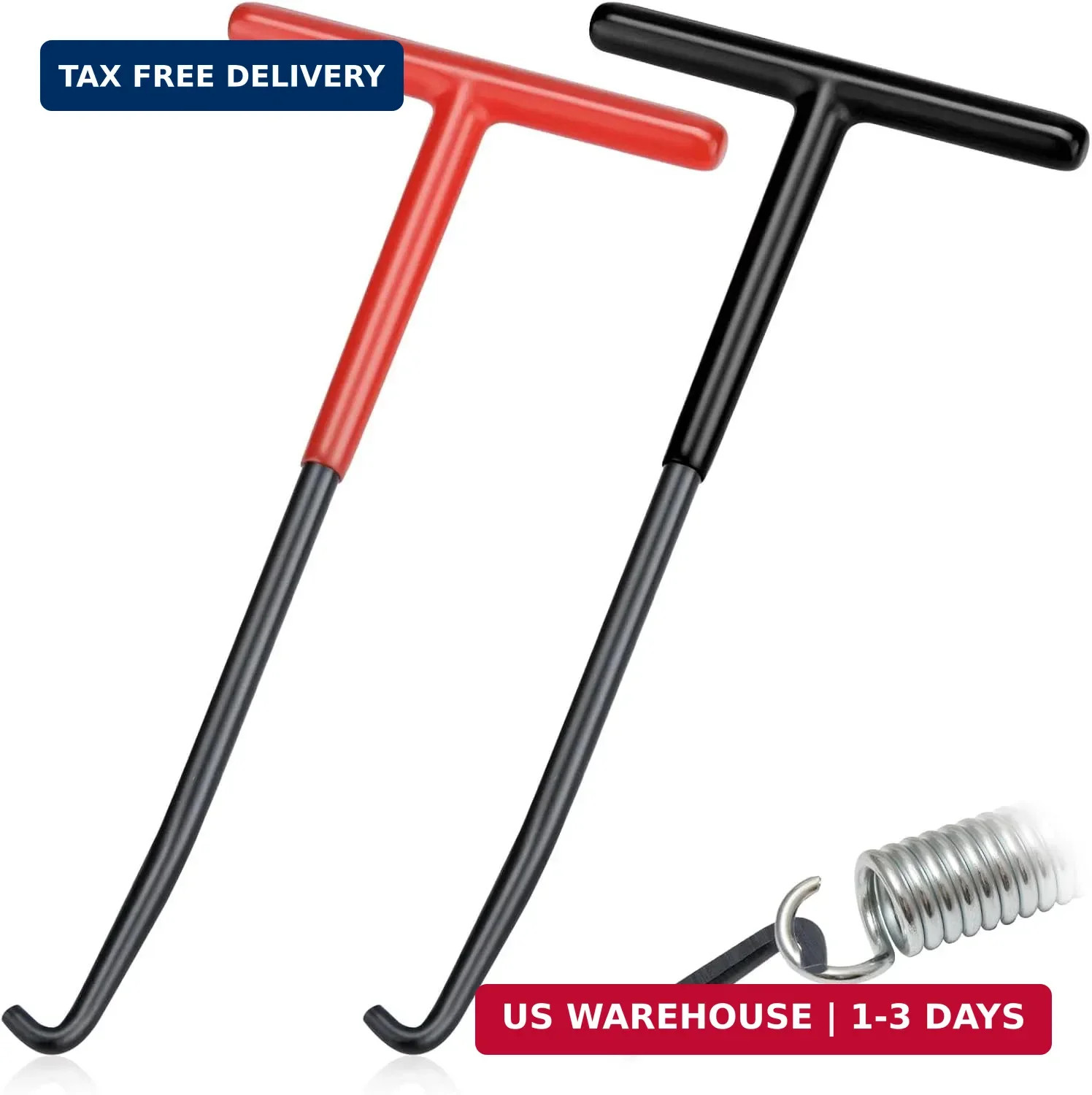 2PCS Exhaust Spring Puller Tool, Spring Hook, T Shaped Handle Exhaust Pipe