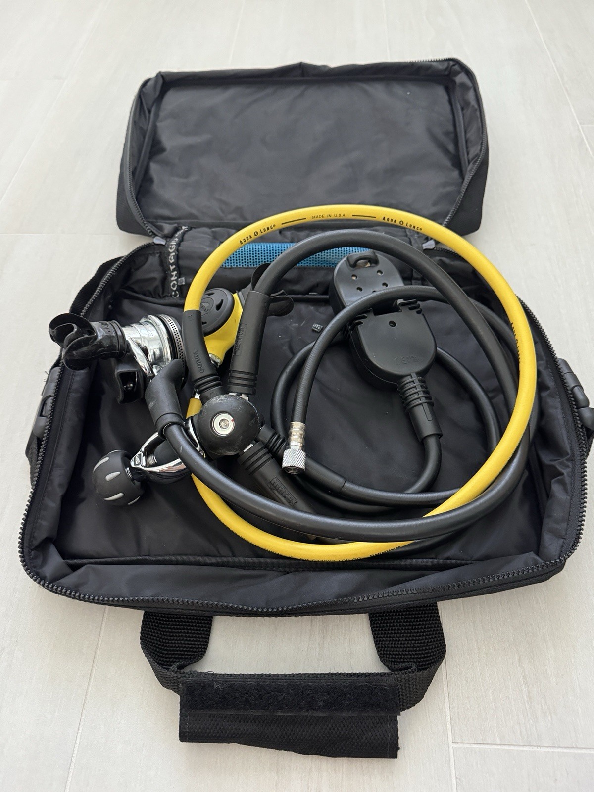 Maress Orbiter Scuba Regulator Set w/ Hoses, Dual Gauge Console & Carry Bag