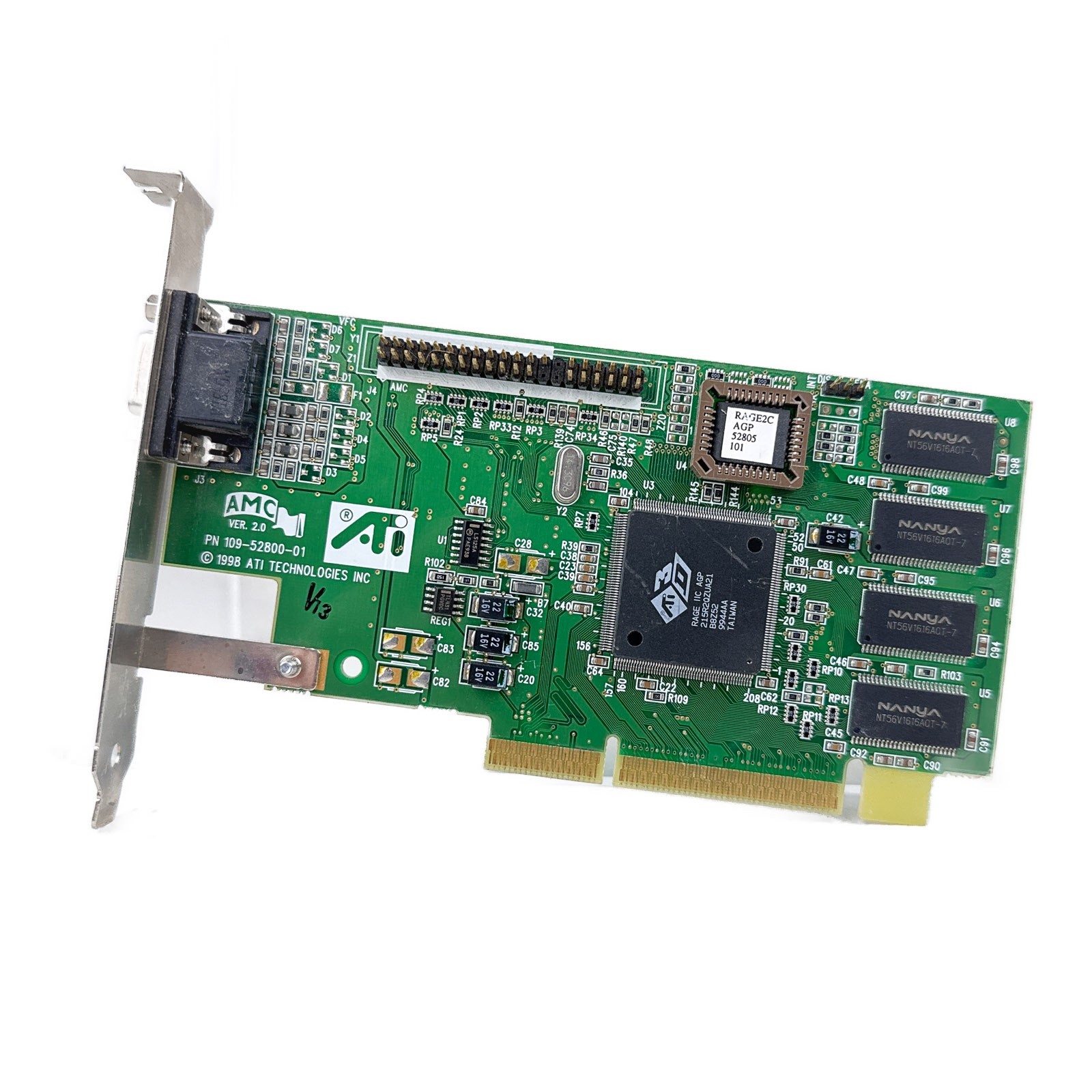 ATI AMC Ver. 2.0 PN 109-52800-01 ATI 3D RAGE 8MB AGP Graphics card. SKU224302