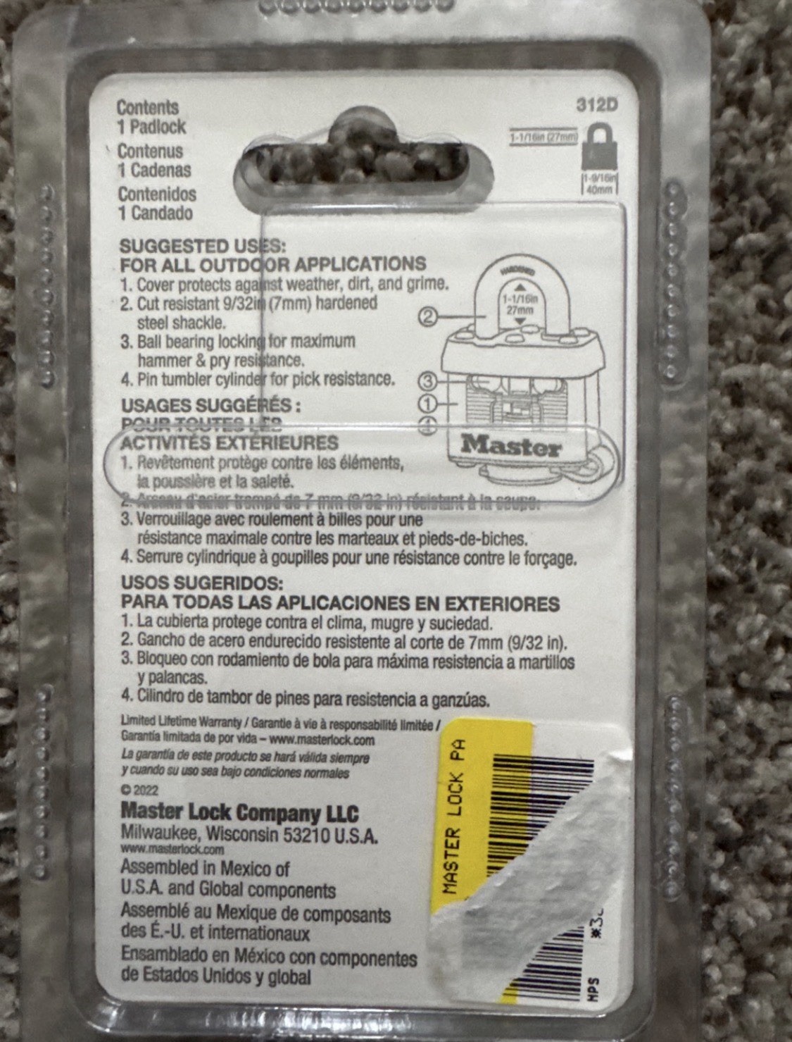 MasterLock 312D Weather Resistant Locks