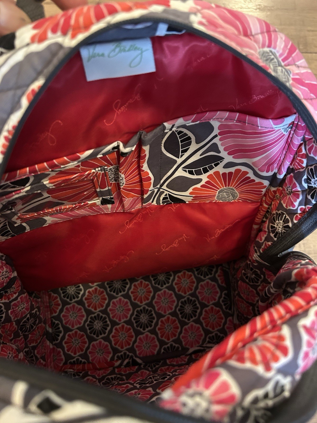 VERA BRADLEY BACKPACK CHERRY BLOSSOM Quilted EXCELLENT PRE-OWNED CONDITION