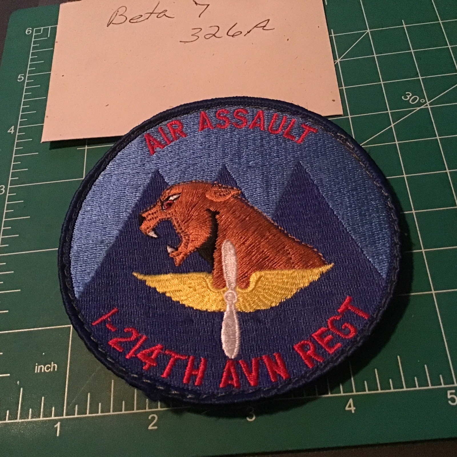Vietnam War US 1st Battalion 214th AVIATION Regiment AIR ASSAULT Patch Hook