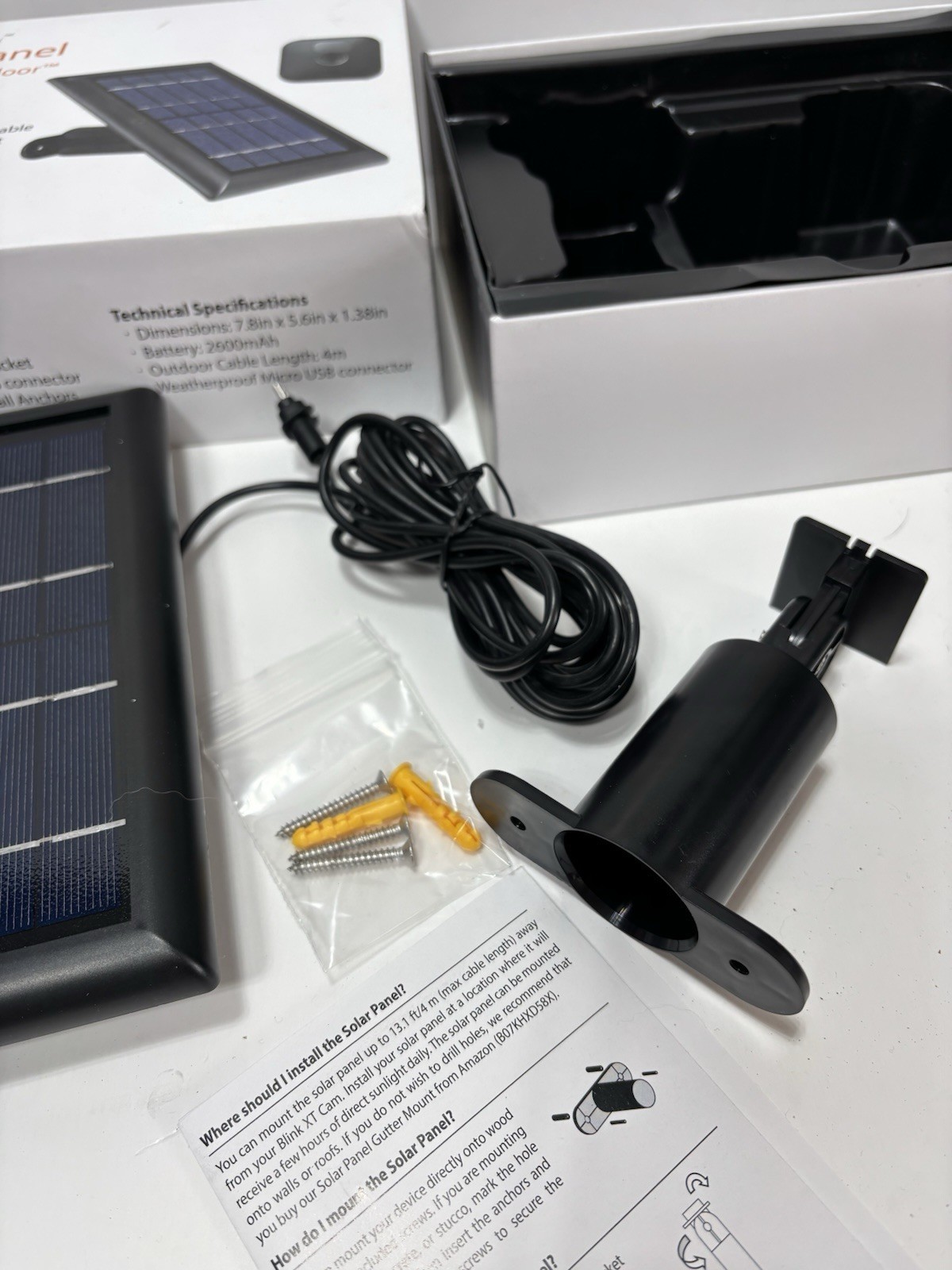 Blink Outdoor Solar Panel Battery for Blink Outdoor XT2 XT Weatherproof Mount