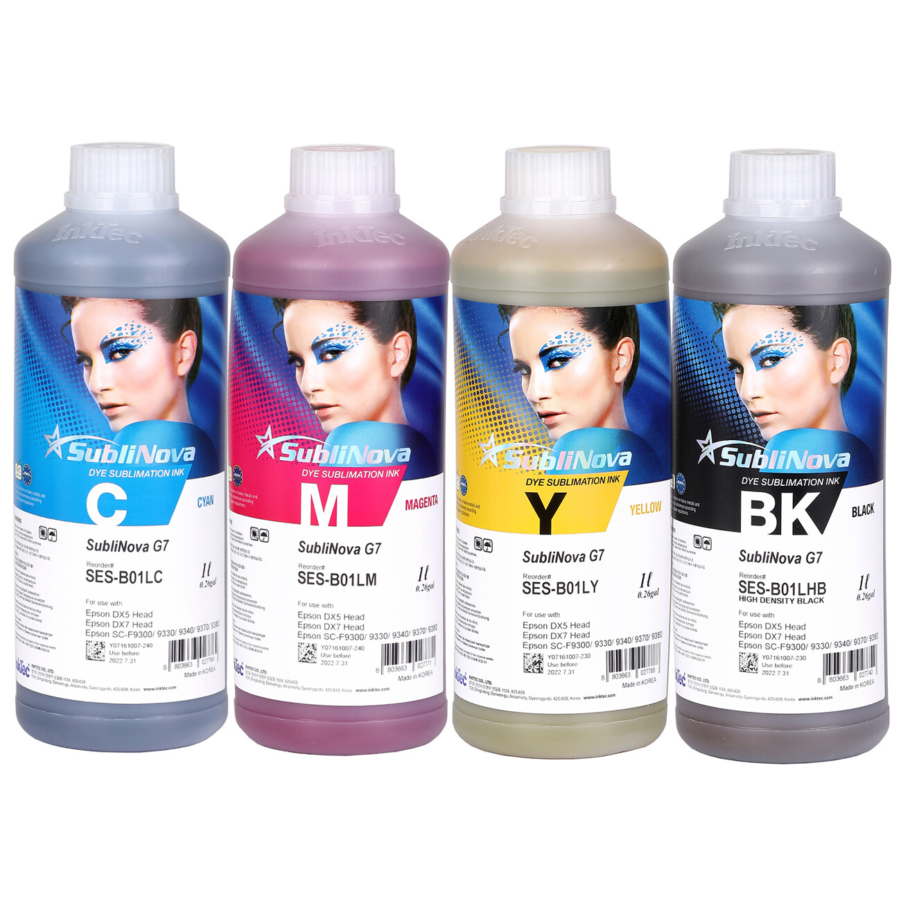 Inktec Sublimation Ink-SubliNova G7 4 Color Set - 4 liters