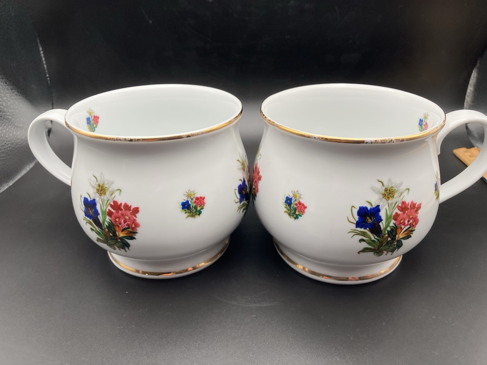 Set Of 2 Bockling Floral Coffee Mugs Made In Germany