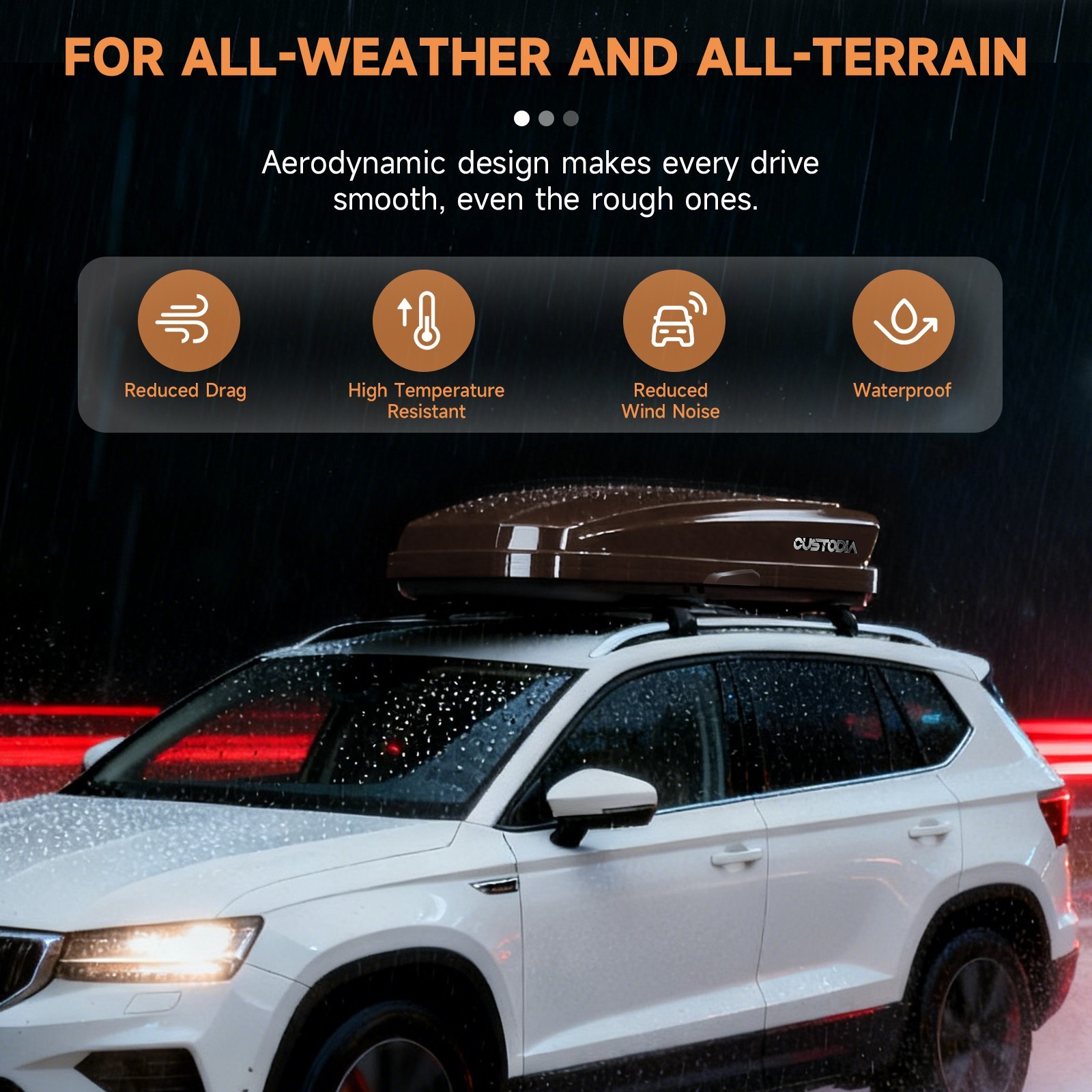 14ft³ Heavy Duty ABS Vehicle Roof Top Storage Box Cargo Luggage Carrier 2 Locks