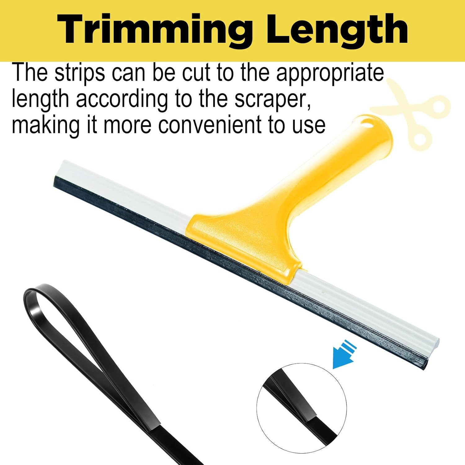 Professional Cut-to-Size Replacement Rubber Squeegee Blade, 41" Household Squeeg
