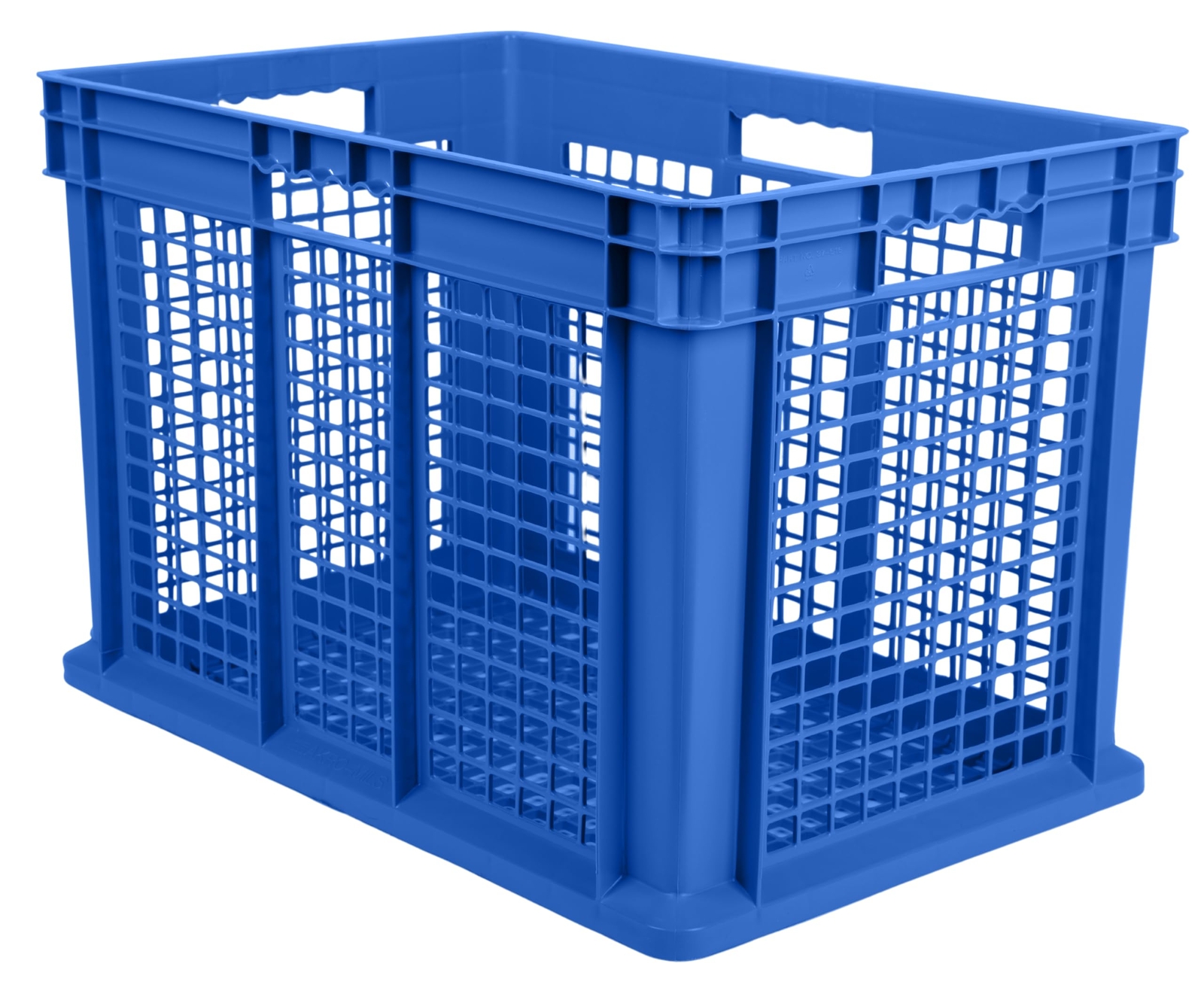 24 x 16 x 16 (2 Pack) Mesh Straight Wall Handled Storage Container Tote, Blue