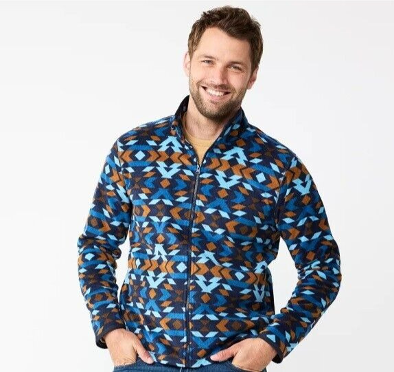 SONOMA MEN'S ARCTIC FLEECE FULL ZIP-UP JACKET BLUE LARGE NEW W/TAGS $50