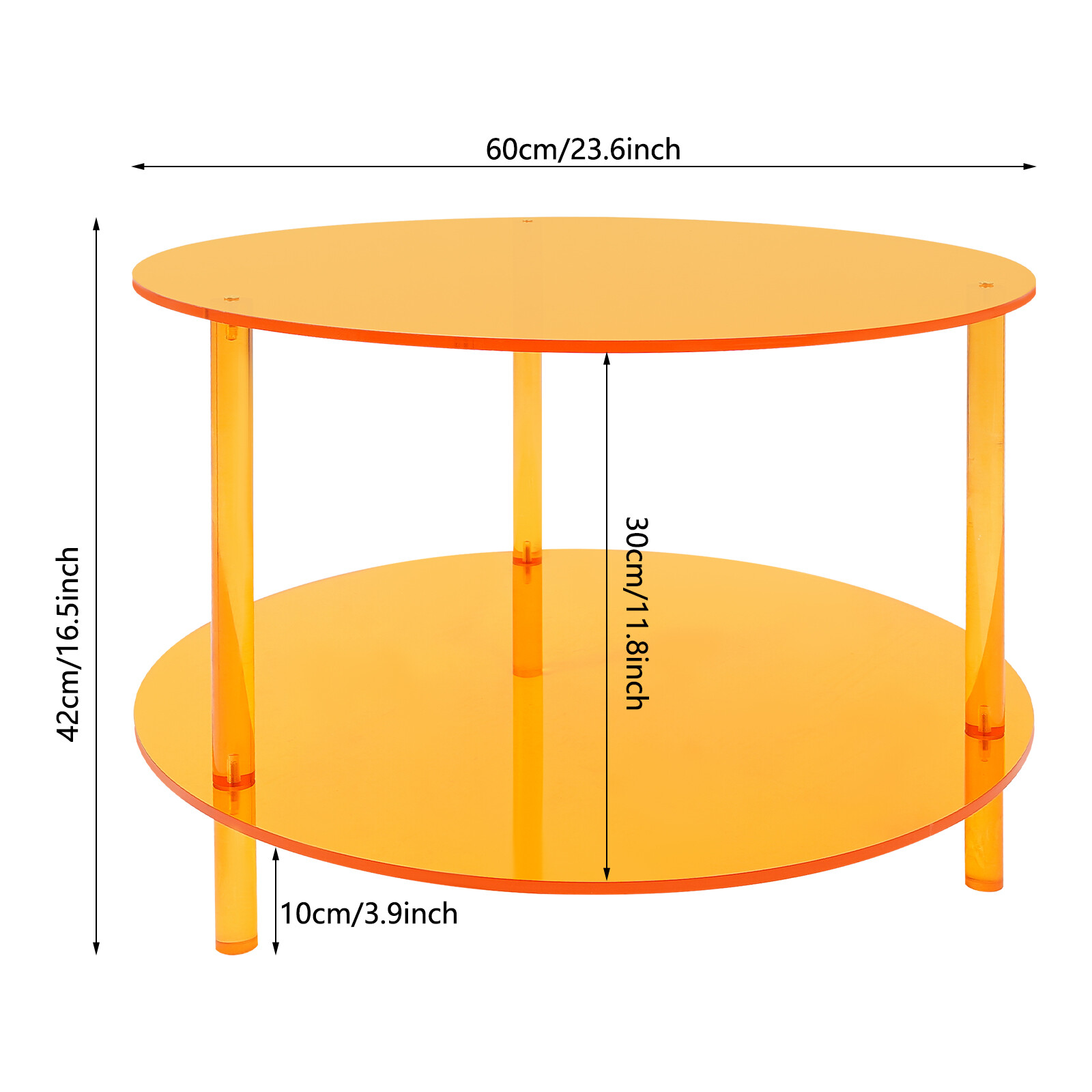 Acrylic Coffee Table, Modern Coffee Table, 2-tier Coffee Table