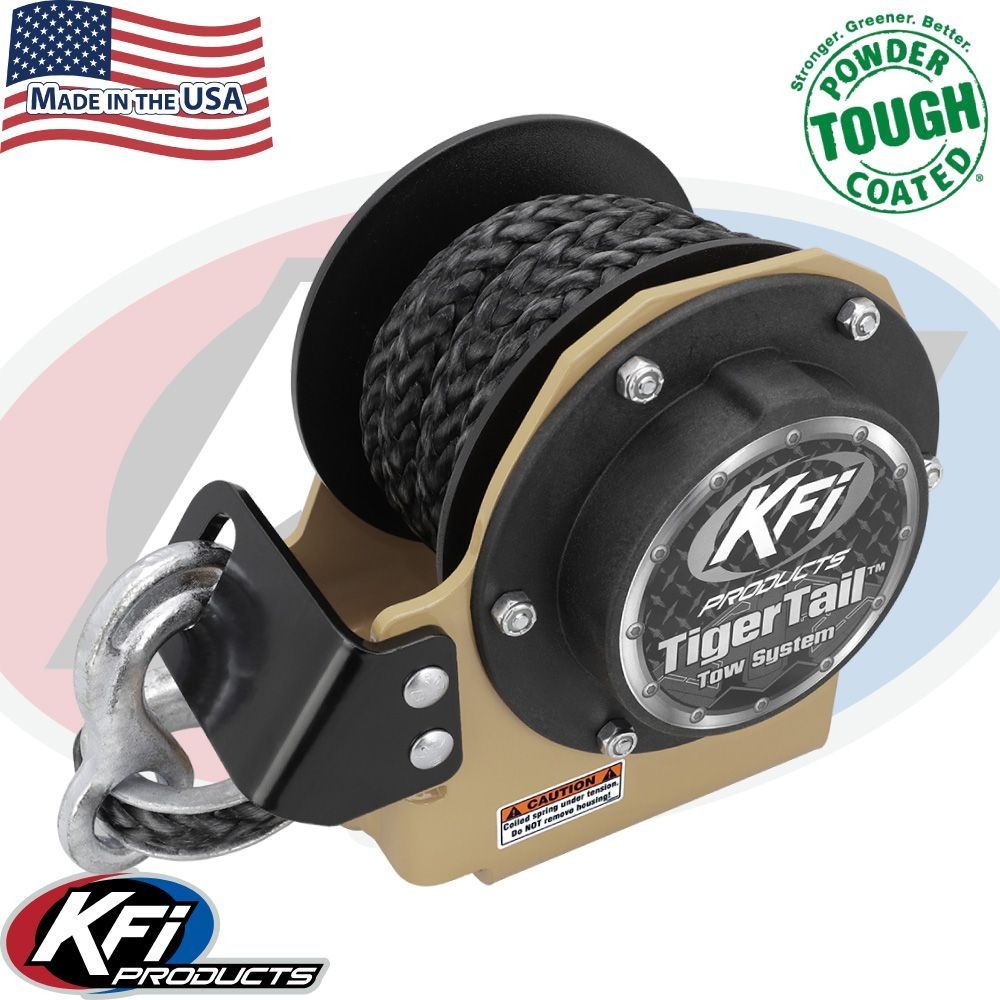 KFI Tiger Tail Tow Rope Retractable Mechanism Desert Tan 101120-DT