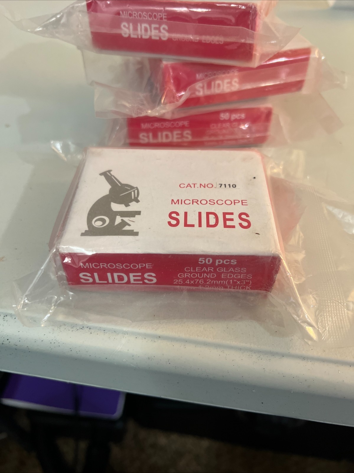 Microscope Slides 7110 Clear Glass Ground Edges 50 Pack Lab Slides