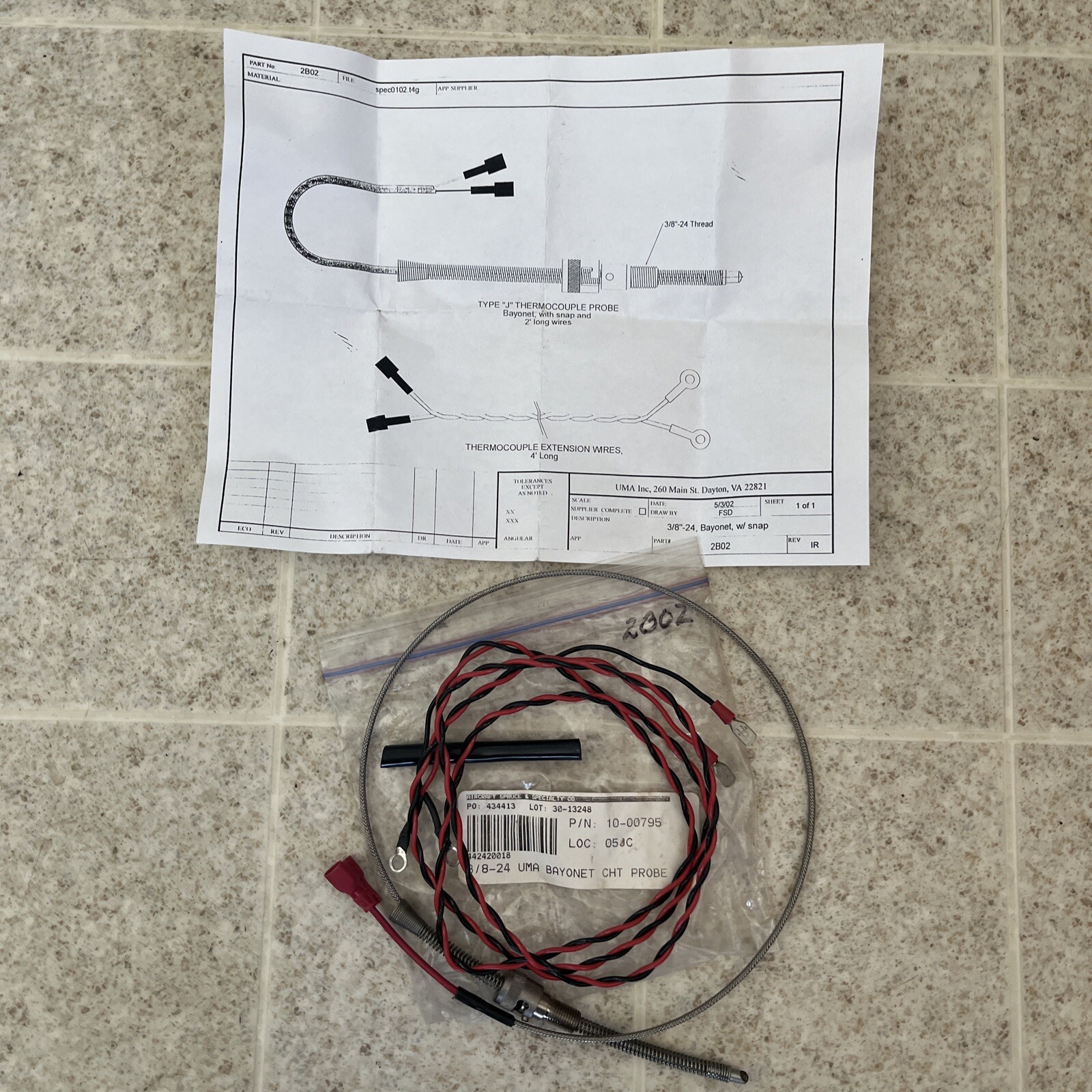 UMA CHT BAYONET PROBE P/N 10-00796, 2B02 I￼￼