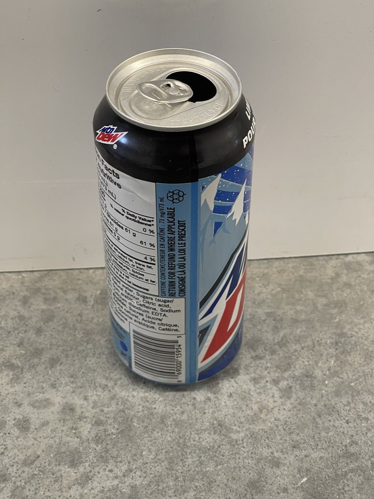 Mountain Dew White Out Canada 🇨🇦 EMPTY 16 oz Can