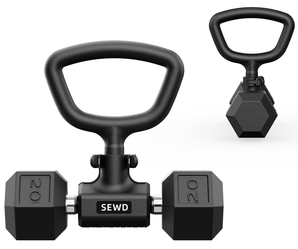 Convert Dumbbells into Kettlebell by – Adjustable Weights & Up to 220LB Capac...