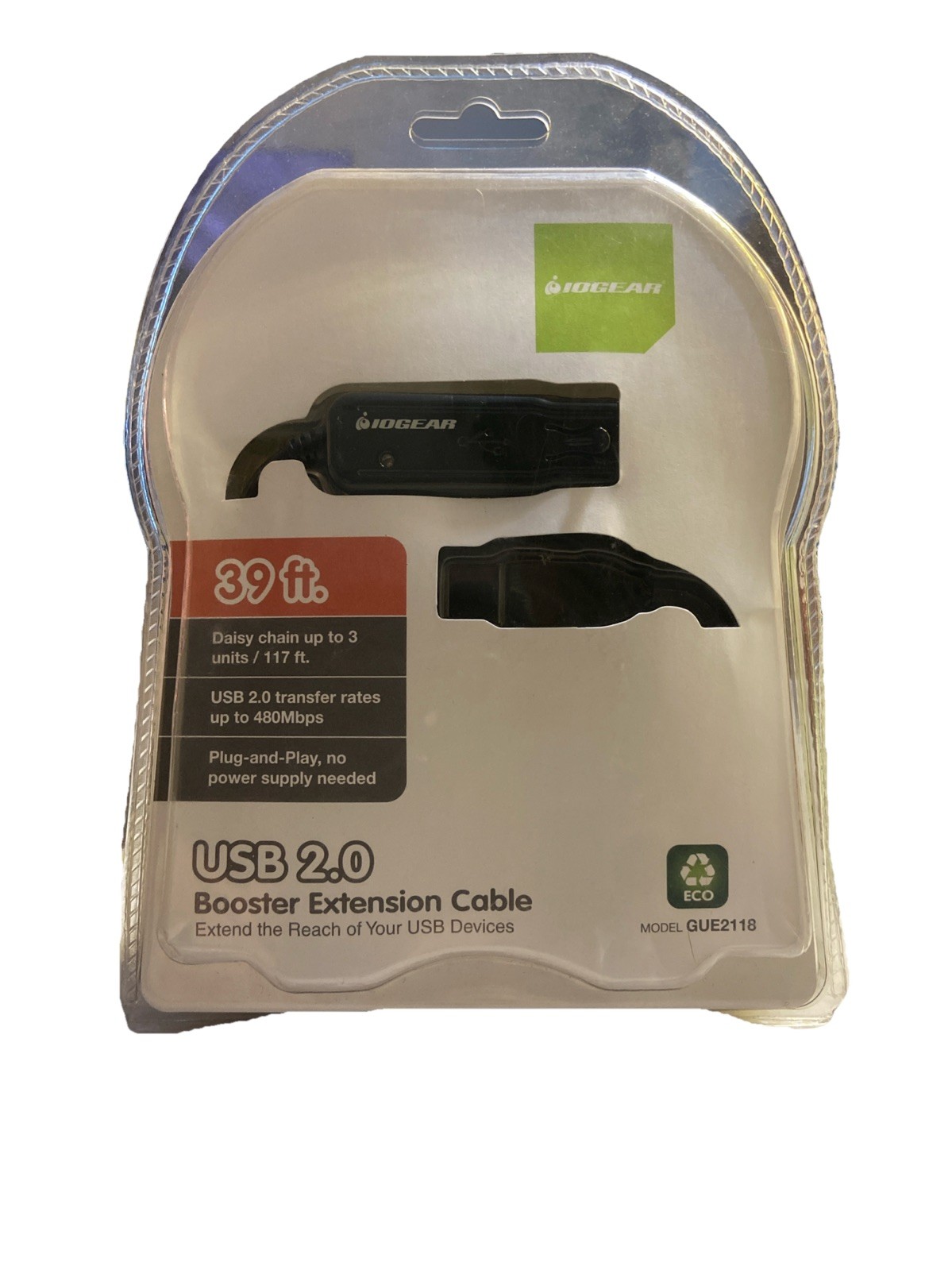 (NEW) IOGEAR GUE2118 39ft. USB 2 Booster Extension Daisy Chain Plug And Play