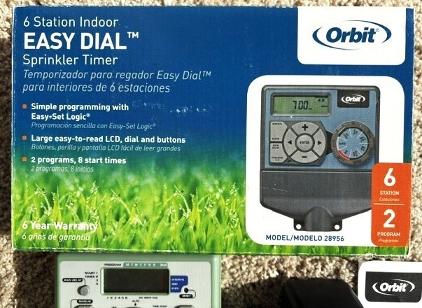 Orbit 28956 Sprinkler Timer 6 Station 2 Program Indoor Easy Dial System READ