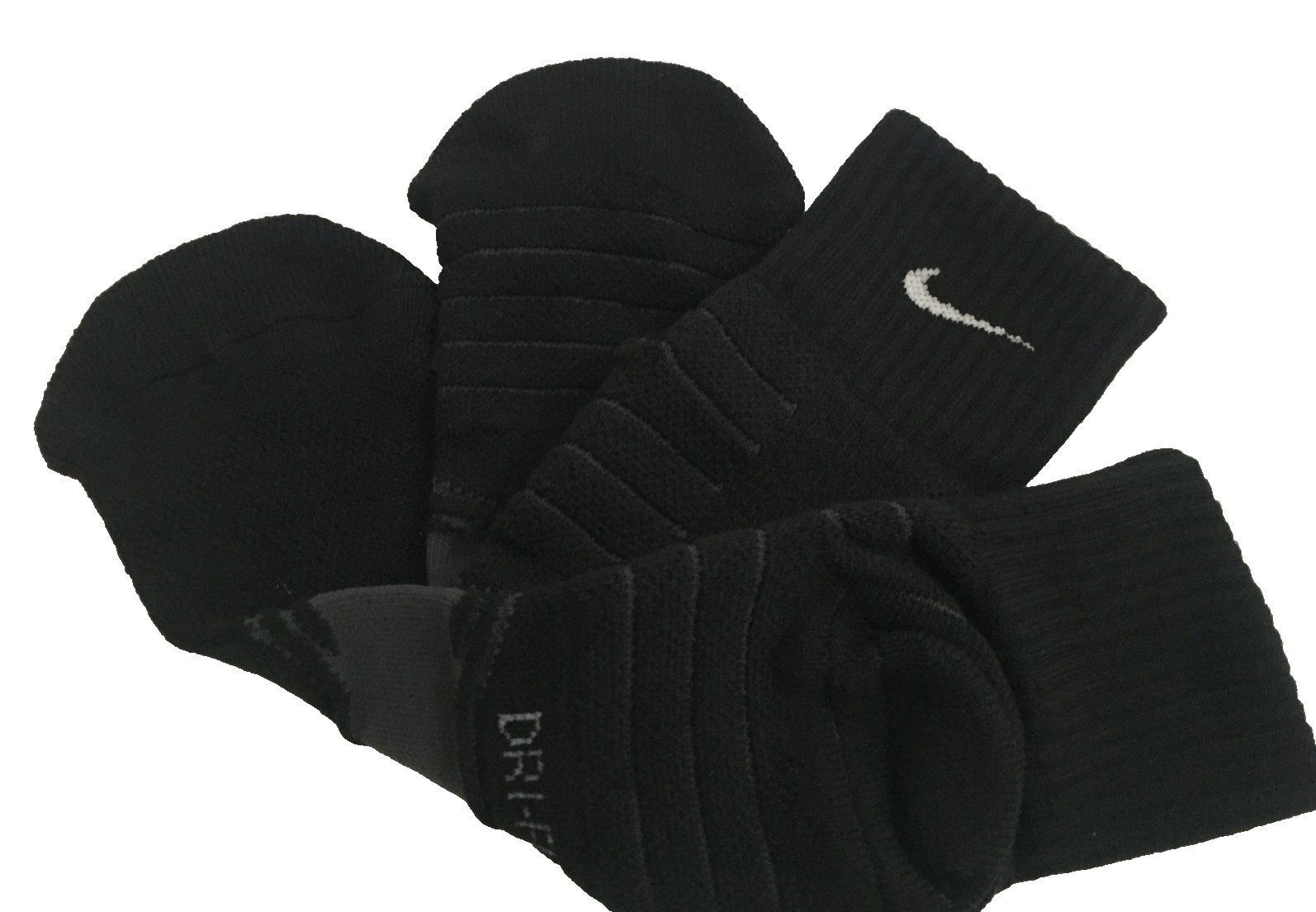 Nike Blk Sport Cushion Elite Quarter Dri-Fit Socks size XXL ~ PSX301 901