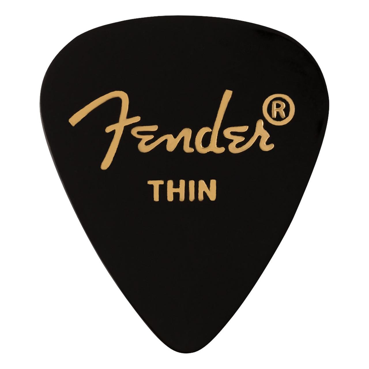 Used Fender 351 Shape Premium Celluloid 12 Pick Pack, Thin, Black