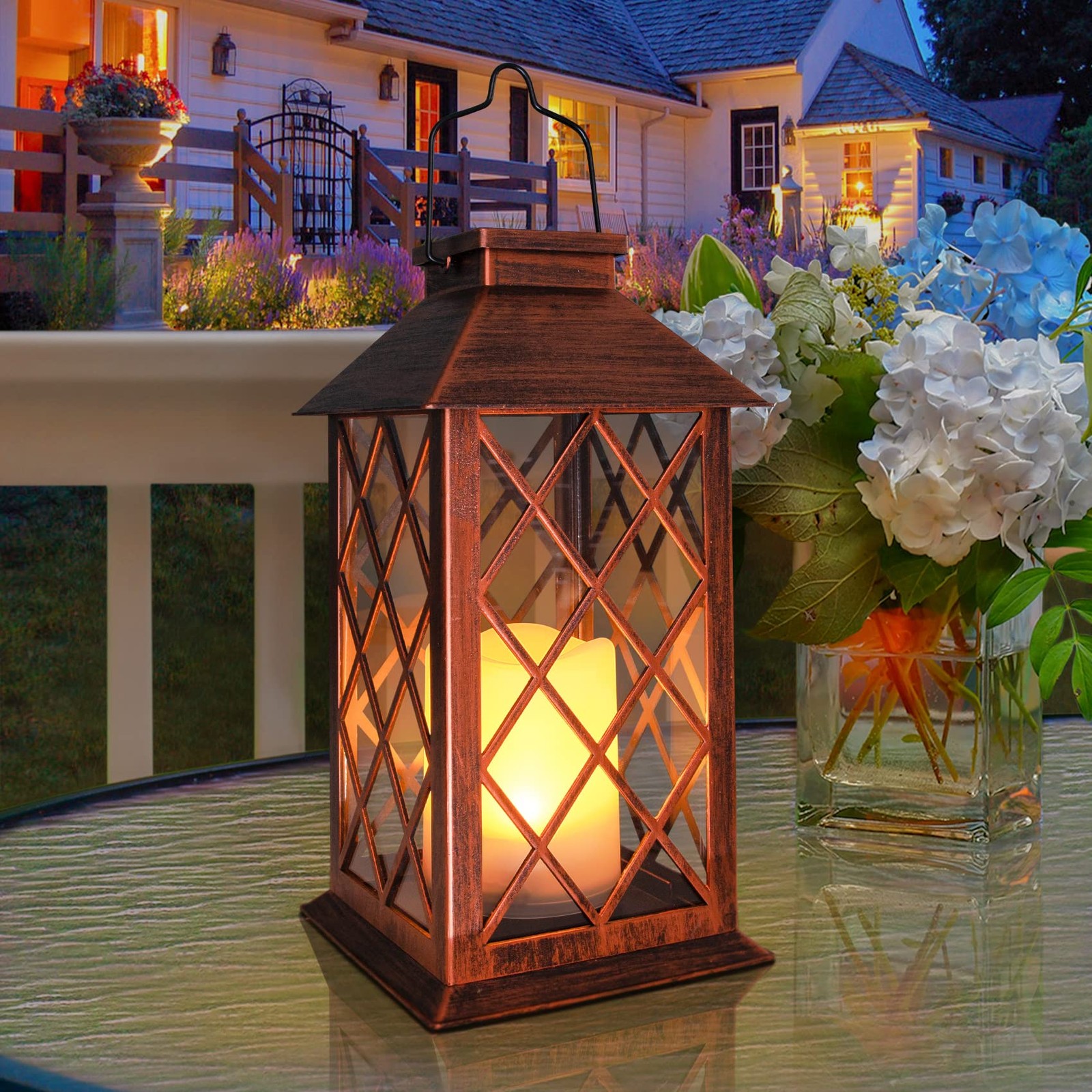 [2 Pack] TAKE ME 14" Solar 14” (H) * 5.51” (L) * (W), Antique Copper