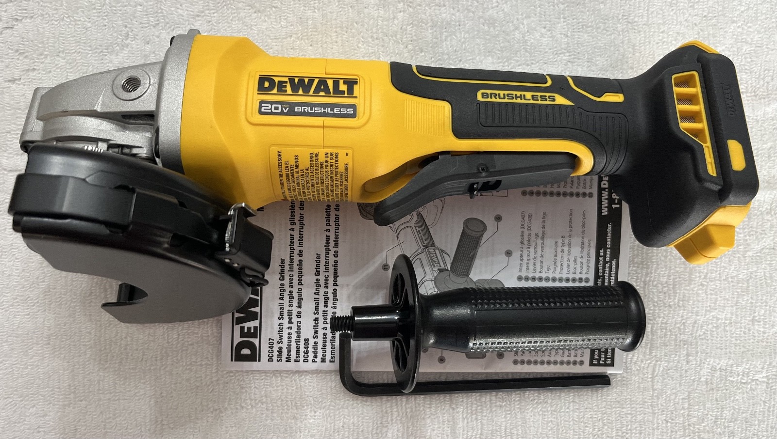 New Dewalt DCG408B 20V Max 4-1/2” Brushless Paddle Switch Angle Grinder