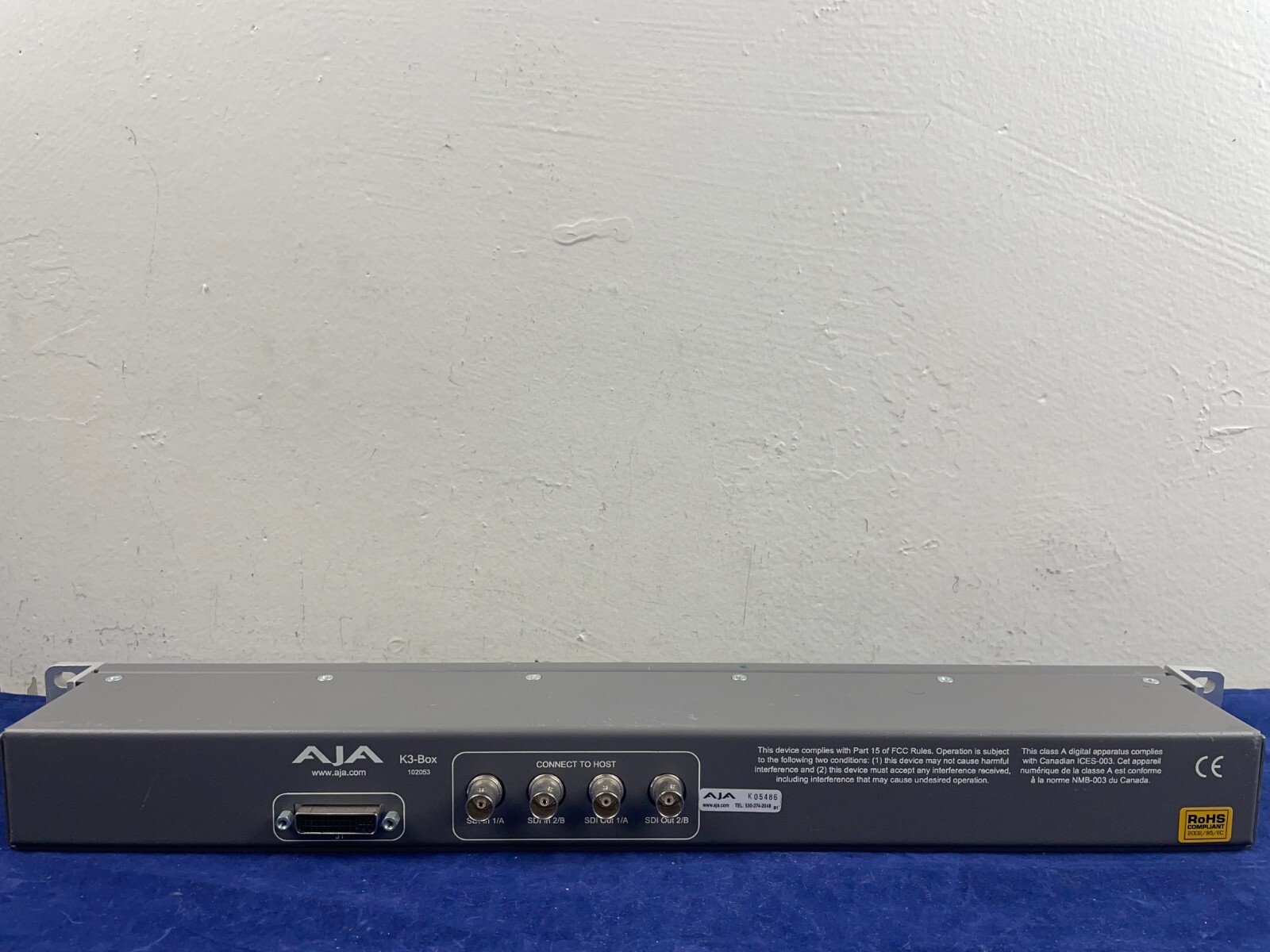 AJA K3-Box 102053 Audio/Video Editing Media Breakout Box Panel 1RU