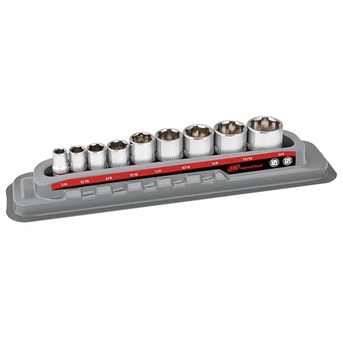 Ingersoll Rand 9-Piece Tech Solutions Size: 1/4-3/4 Non-Slip Socket Set SAE
