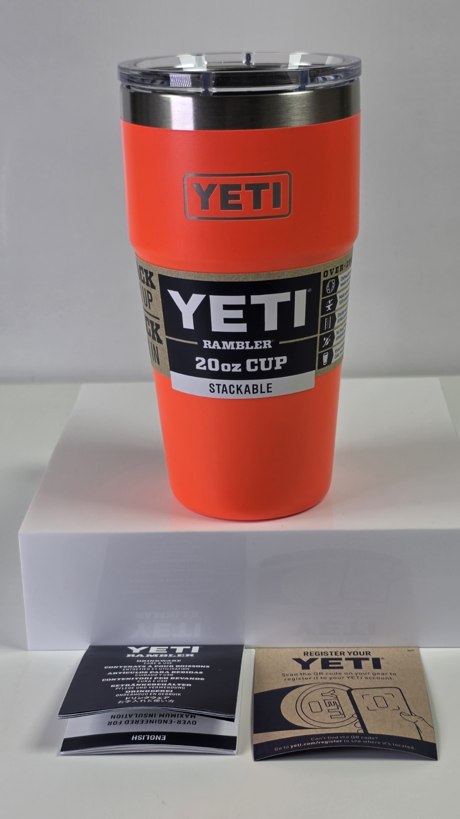 Yeti Rambler 20 oz Cup Stackable with Magslider ~ Solar Flare Seasonal Color