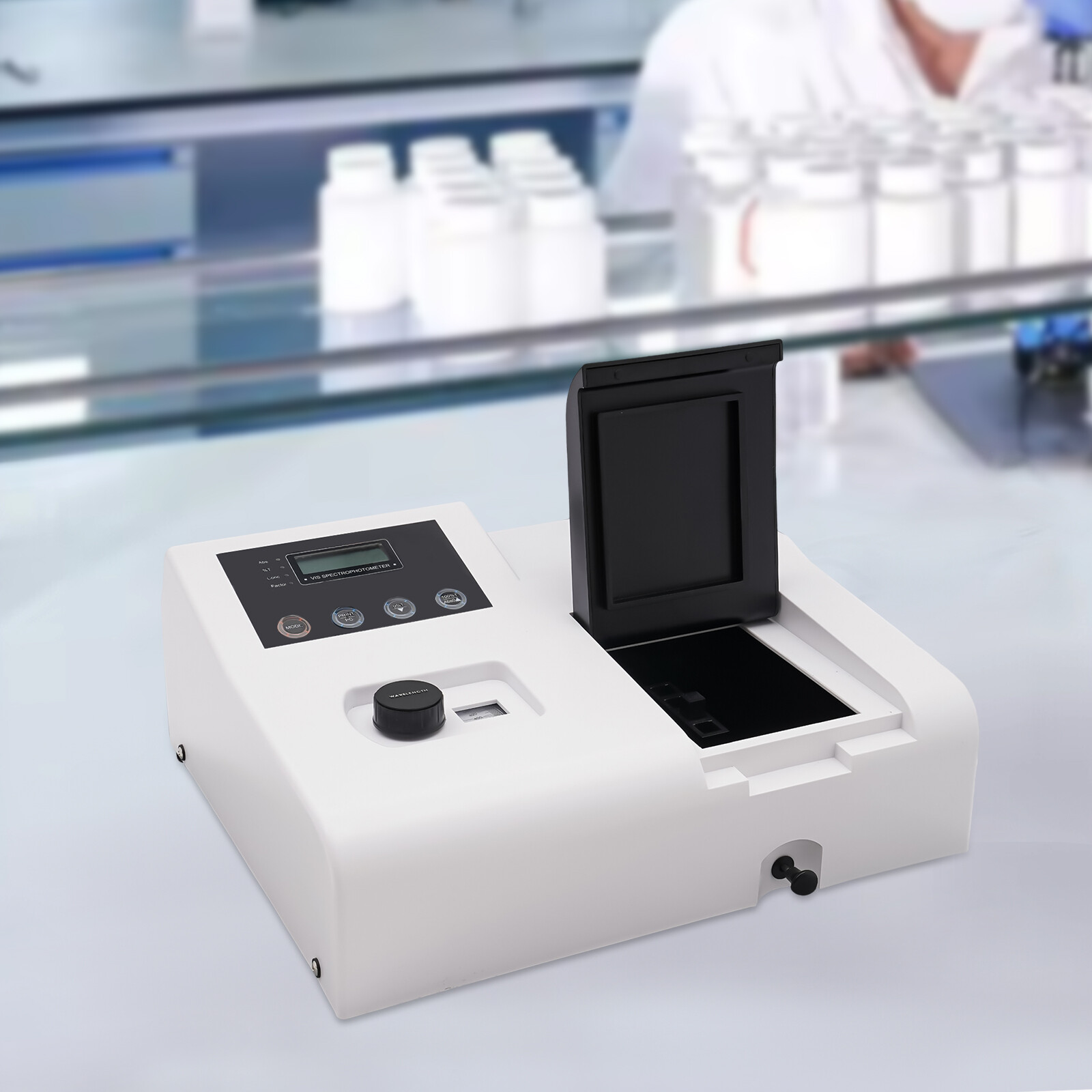 Lab Spectrophotometer Visible Spectrometer Digital Automatic Zero 350-1020nm