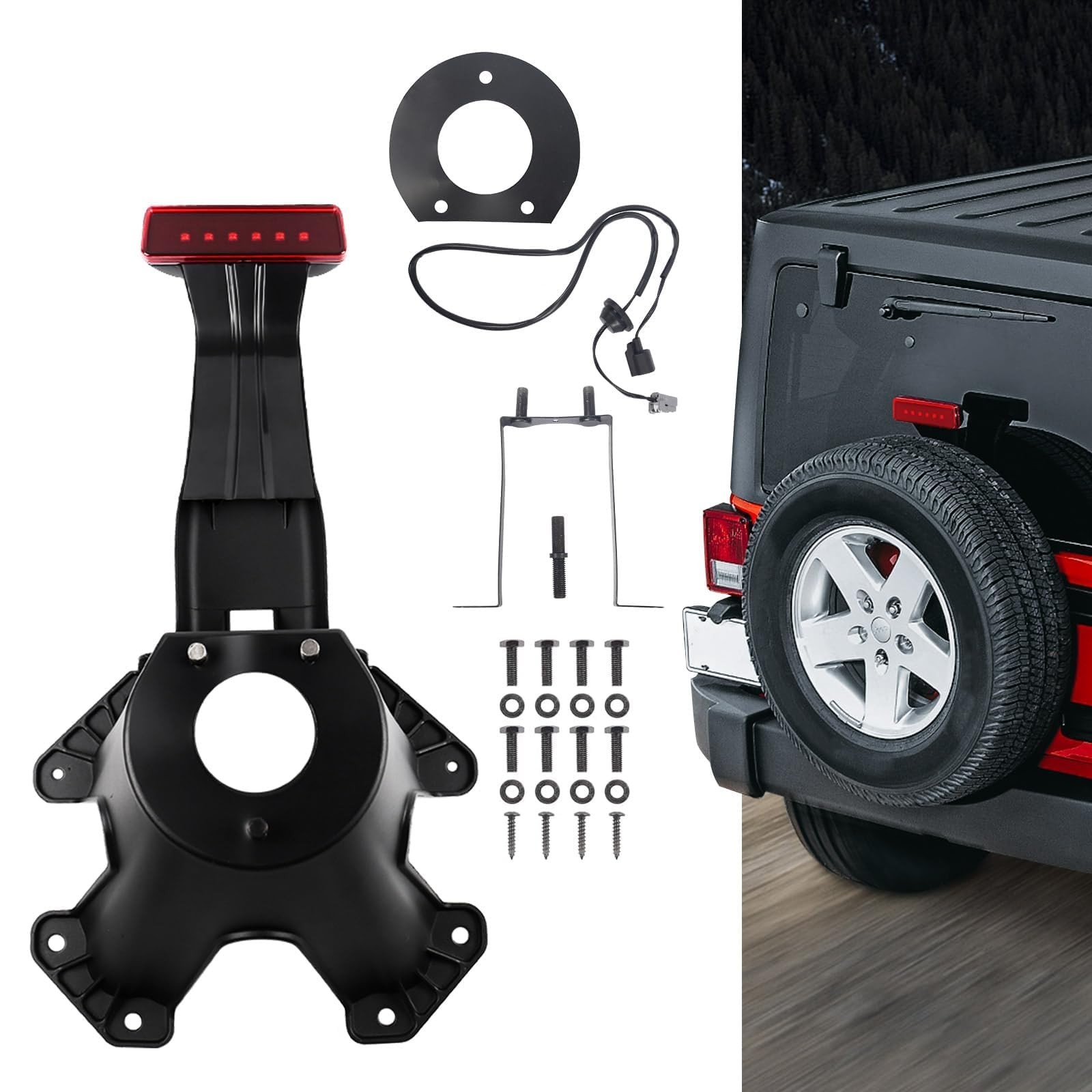 DKMGHT Spare Tire Holder Mounting Bracket Tire Carrier for Jeep Wrangler JK 07-1