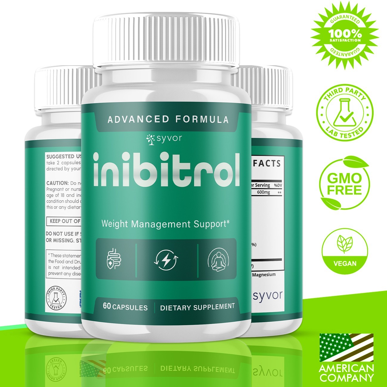 (2 Pack) Inibitro Natural Energy & Fitness Support Vitamin Inibitrol 120 Capsule