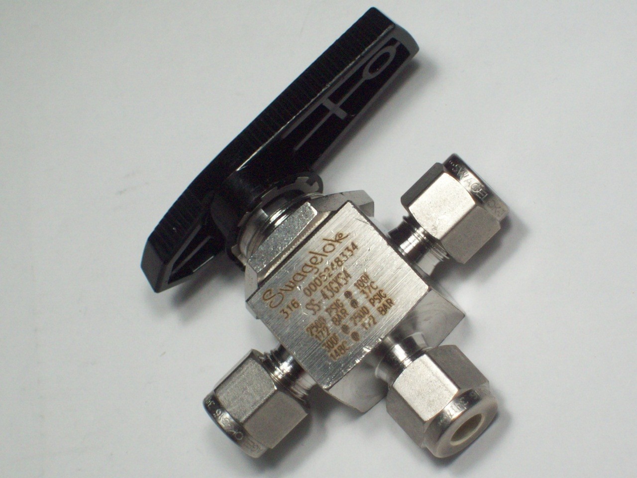 1- Swagelok Stainless Steel 40G Series Ball Valve, 1/4" OD Tube, SS-43GXS4