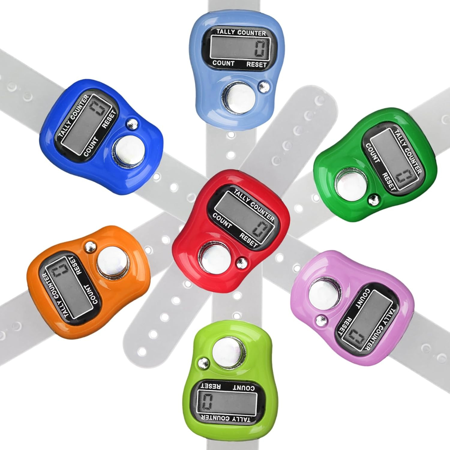7-Pack Finger Clicker Counter Handheld - Digital Hand Tally Counter Clicker, Cro