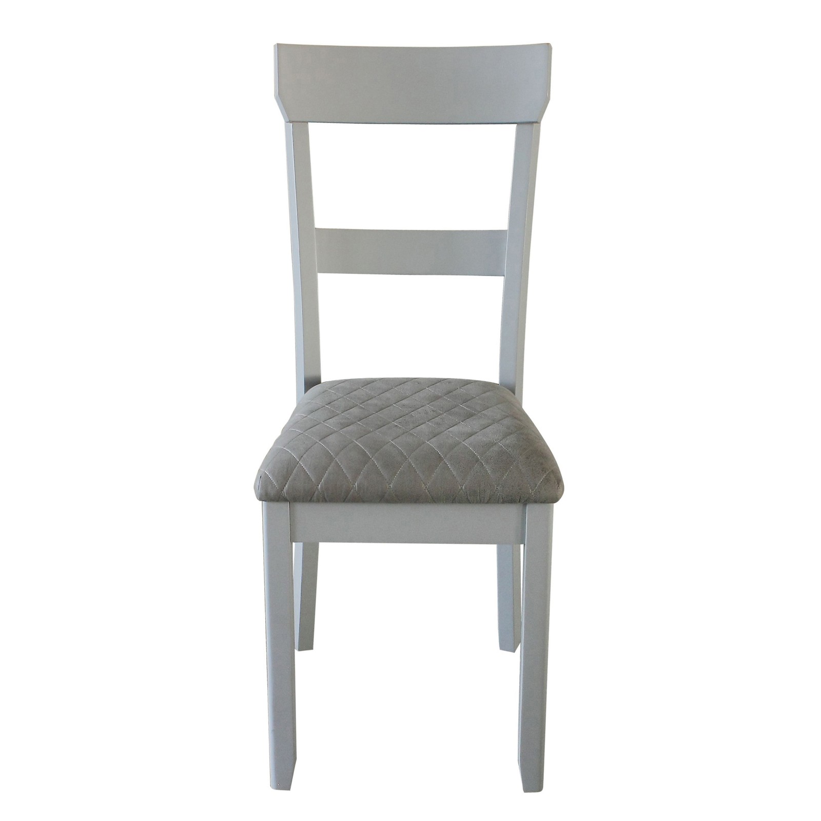 Two Tone Grey and Pearl Grey Ladder Back Side Chairs