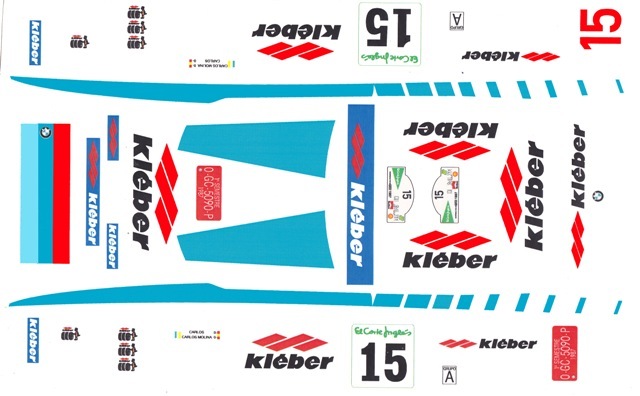 #15 BMW 635 CSi Kieber 1987 1/24th - 1/25th Scale Decals