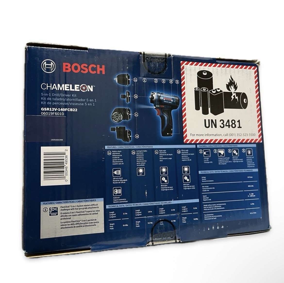 BOSCH CHAMELEON GSR12V-140FCB22 12V MAX Flexiclick 5-In-1 Drill/Driver System