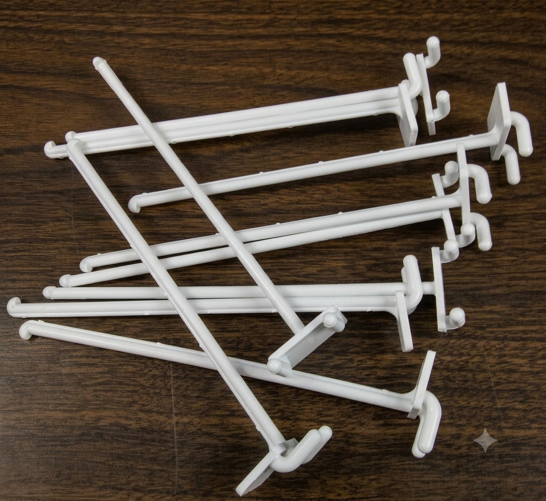 10pk Plastic Pegboard hang tag store display white 6 inch craft jewelry product