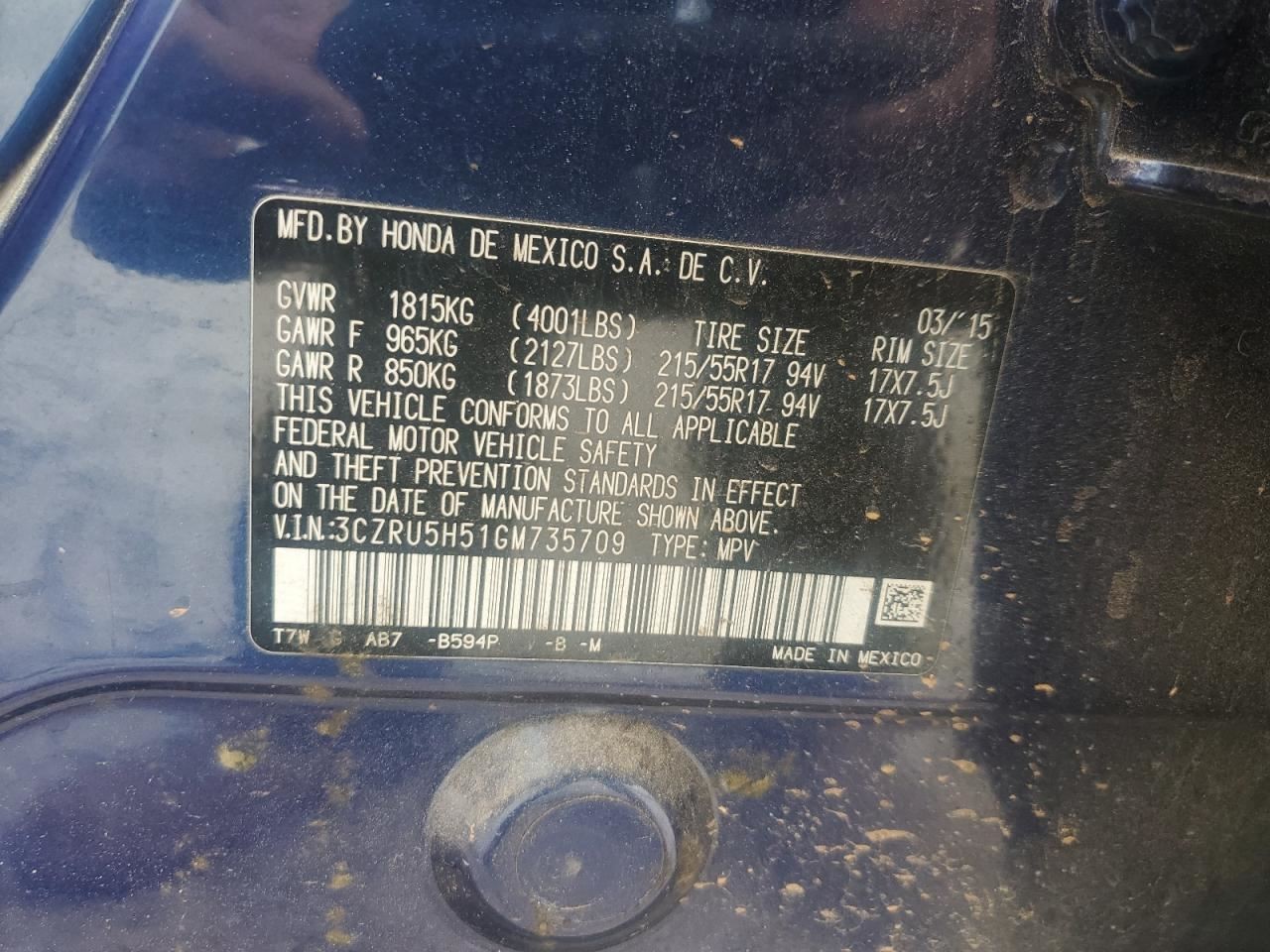 HR-V 2016 Glove Box 4673699