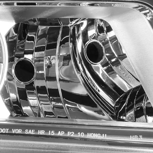 Headlight Assembly Chrome Housing + Amber Reflector Replacement For 2016-2017