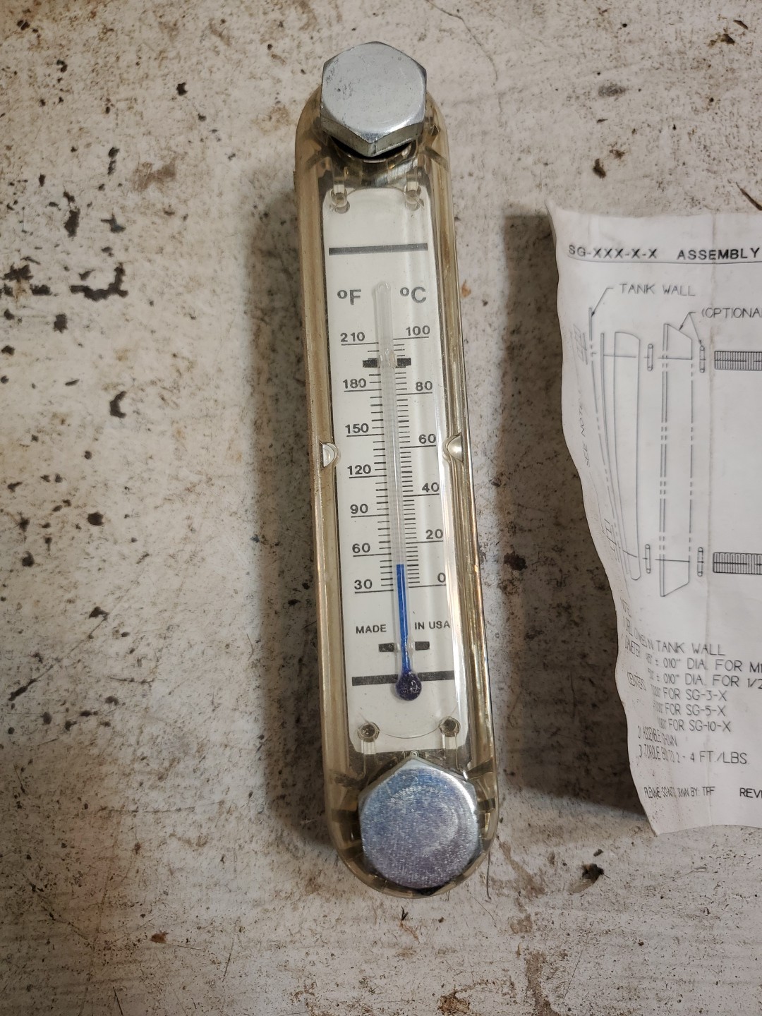 Screw-On Tank SG-Series Thermometer