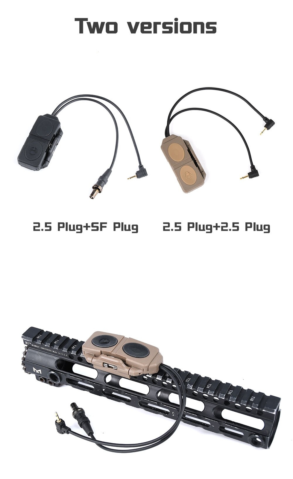 WADSN Tactical Light Switch Double Controler For DABL PEQ15 M300 M600 Flashlight