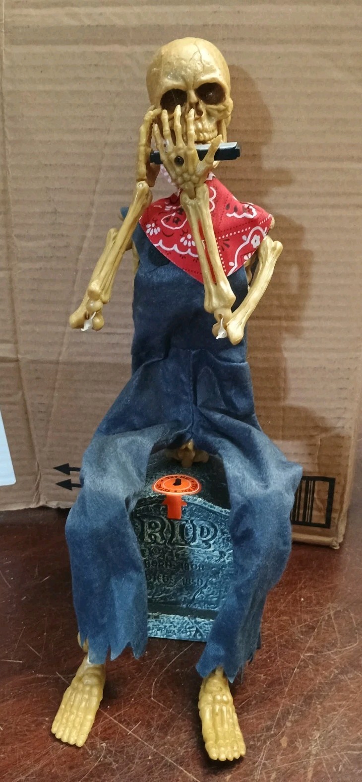 Halloween Animated Skeleton Playing Harmonica