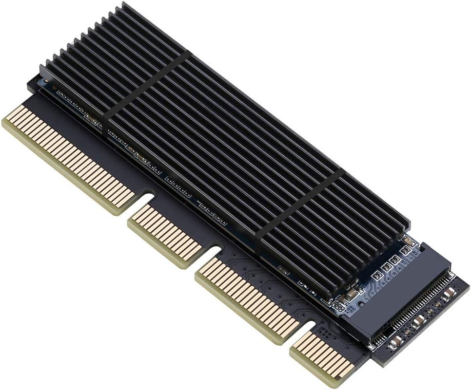 For M.2 NVME (M-Key) SSD to PCIE 3.0 X16 Expansion Card Adapter with Heat Sink