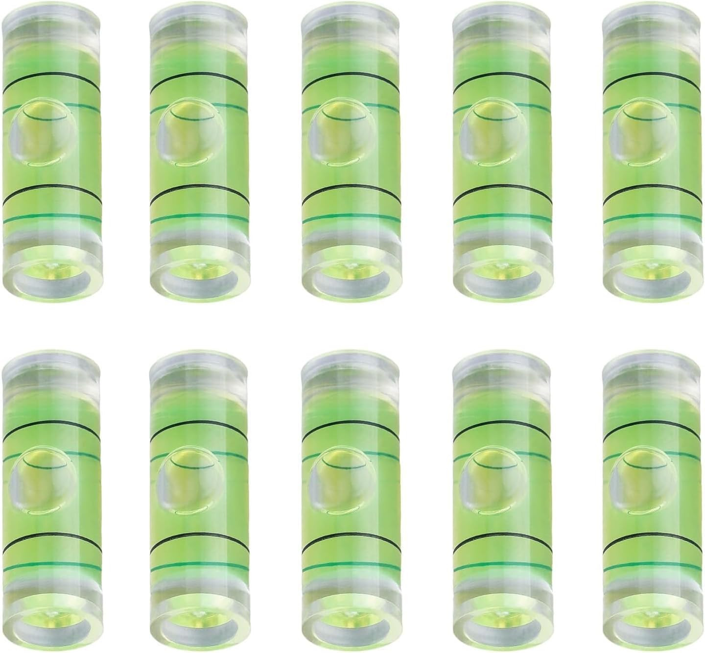 8Mm X 23Mm / 0.3" × 0.9" Bubble Level Vials, PMMA Frame, 10Pcs | Small Cylindric