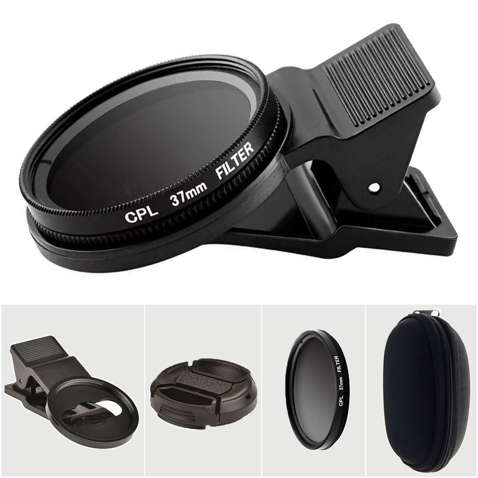 37mm CPL Polarized Phone Lens, Universal Phone Camera Polarizer Filter Clip O...