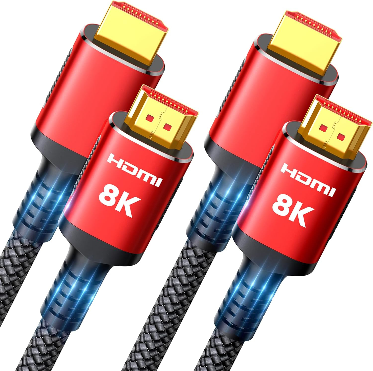 8K HDMI Cable 2.1 Long 15FT 2-Pack, Ultra 48Gbps High Speed 8K60Hz 4K120Hz 14...