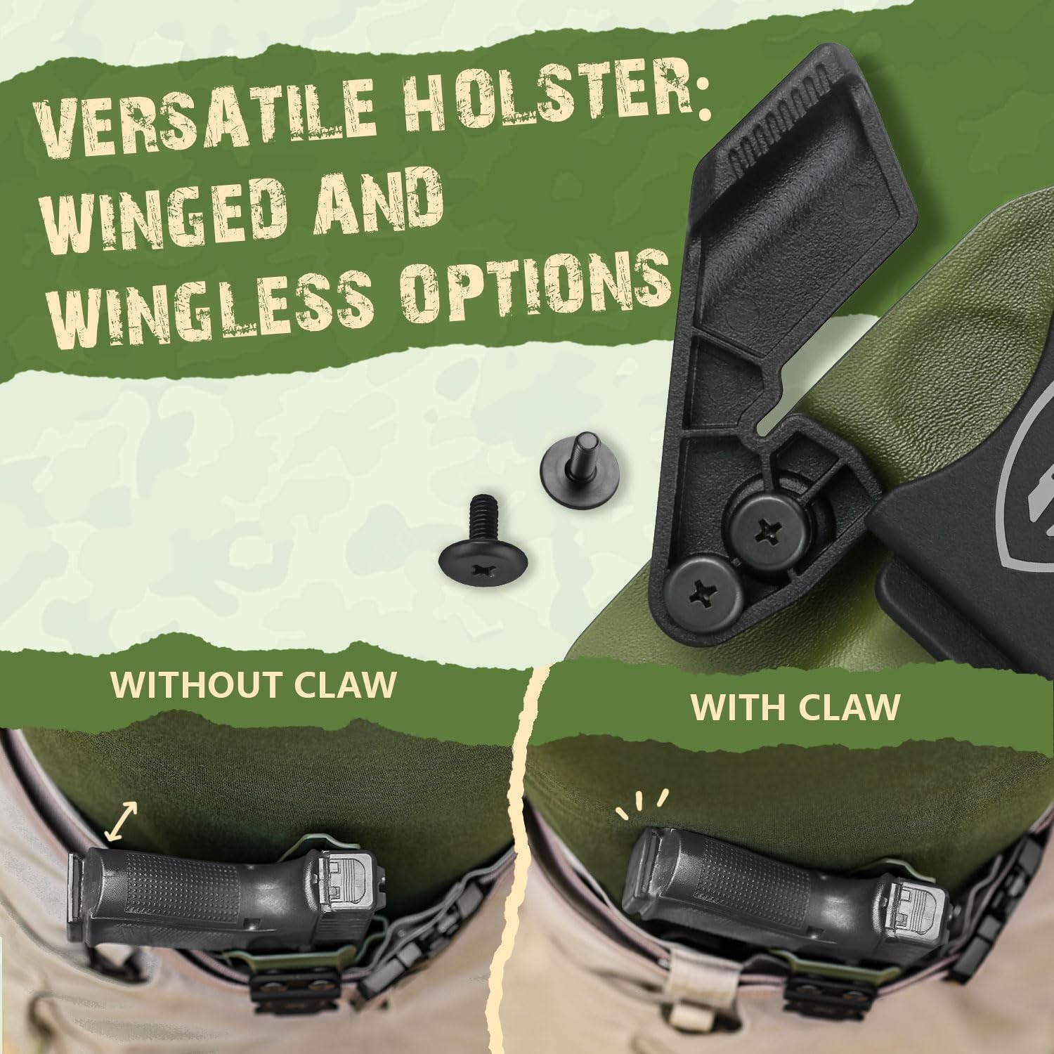 WARRIORLAND Kydex IWB Holster, Compatible Springfield Hellcat & Hellcat