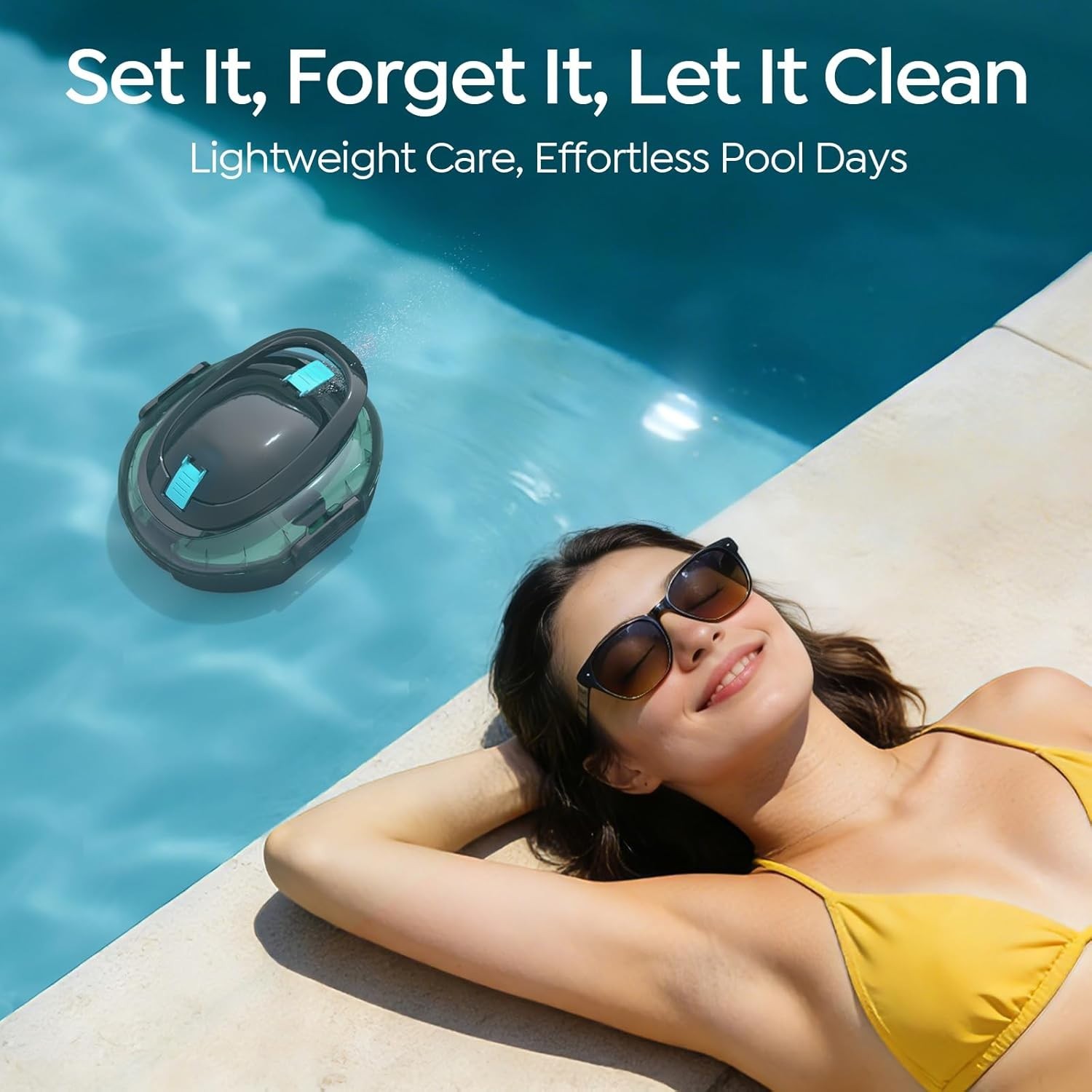 BRINBO S2 Cordless Pool Vacuum Robot; Automatic Flat Pool Cleaner